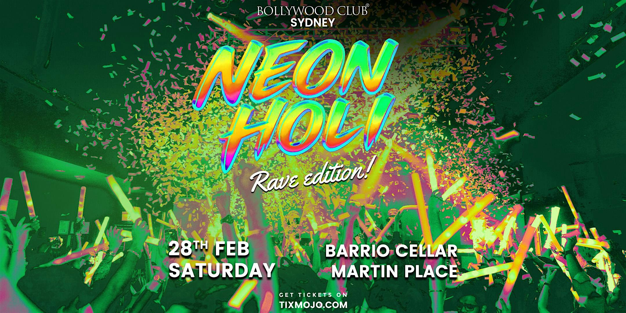 Bollywood Club Presents NEON HOLI at Barrio Cellar, Sydney