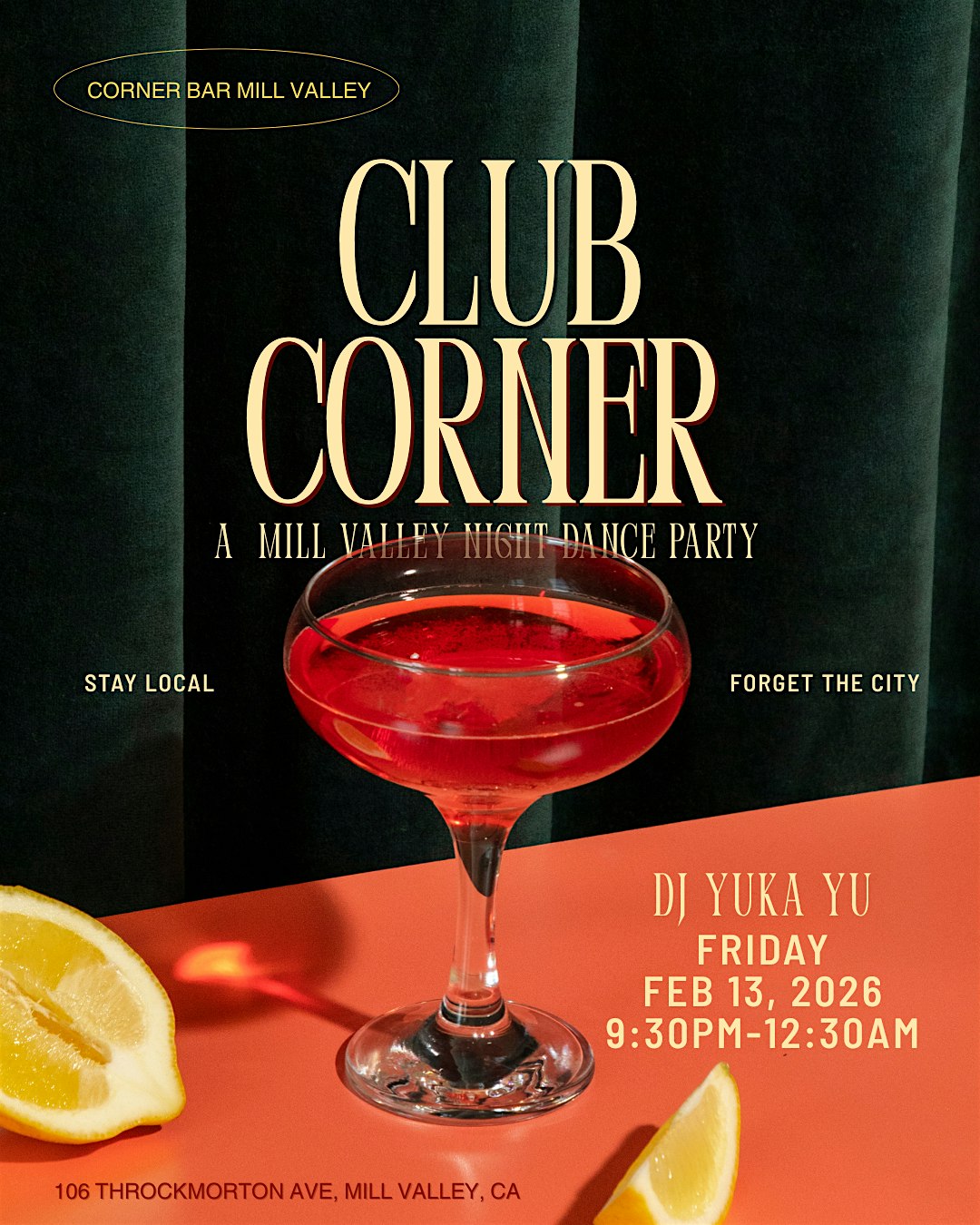 Club Corner: A Mill Valley Night Dance Party w/ DJ Yuka Yu