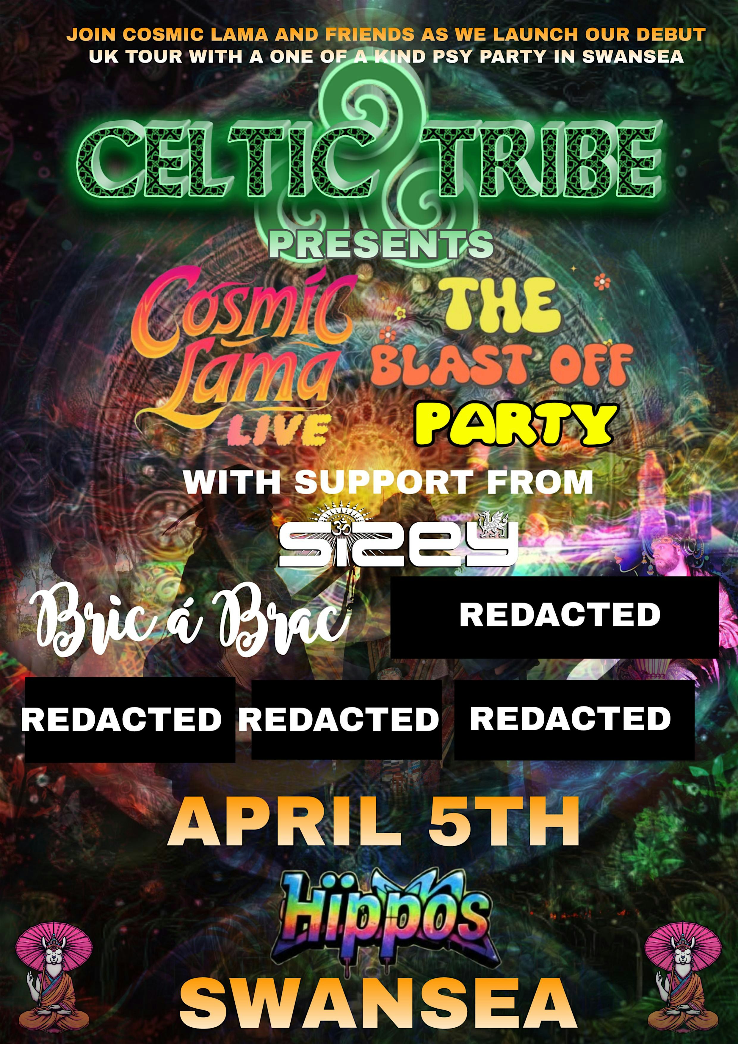 Cosmic Lama Live With Celtic Tribe - Hippos (Swansea)
