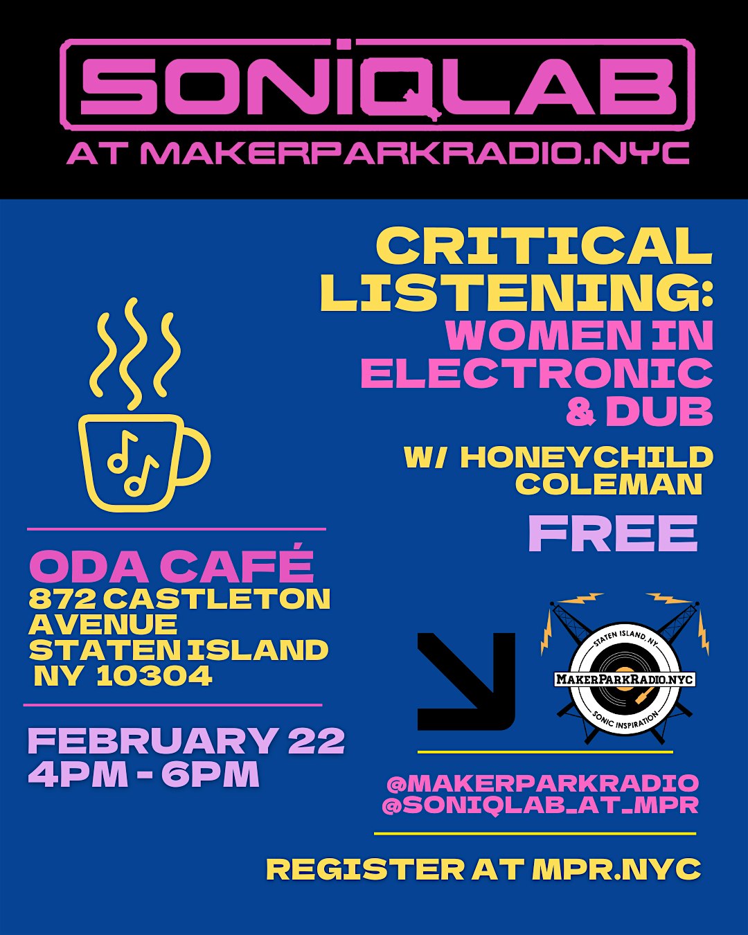 CRITICAL LISTENING: Women In Electronic & Dub w/ Honeychild Coleman