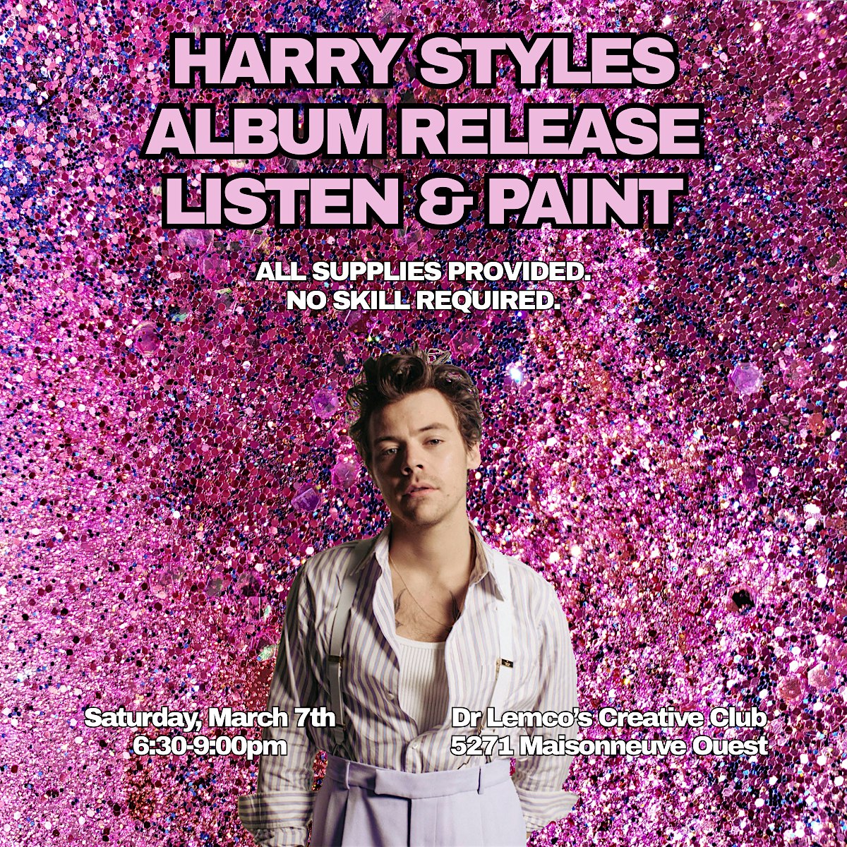 HARRY STYLES ALBUM RELEASE LISTEN & PAINT