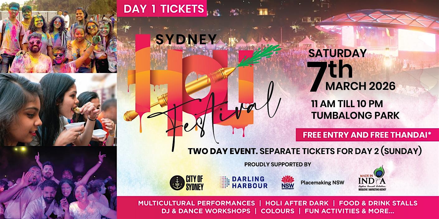 Holi Festival Sydney - Darling Harbour - 7th March 2026