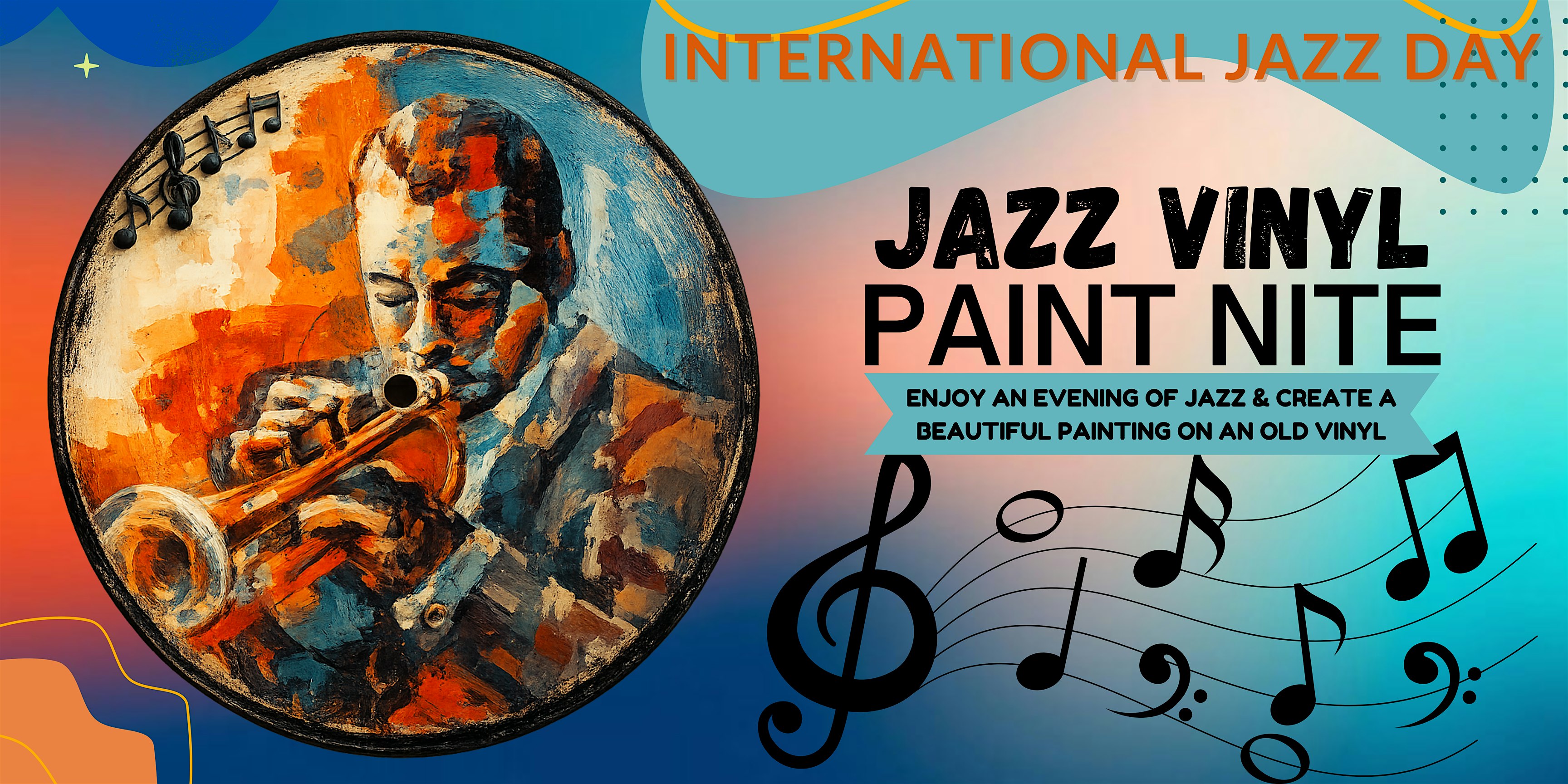 International Jazz Day - Paint Nite on Vinyl Record
