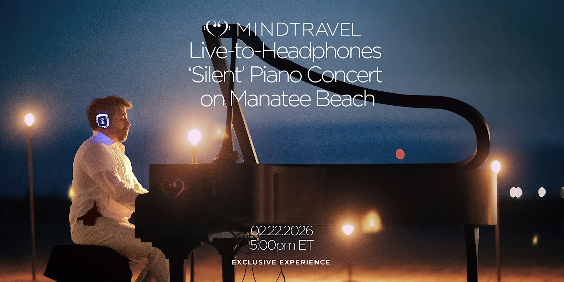 MindTravel February Live-to-Headphones Silent Piano Concert - Manatee Beach