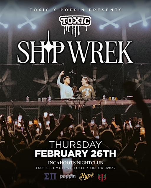 Shipwrek Live @ Incahoots Night Club, Thursday 2/26 | 18+