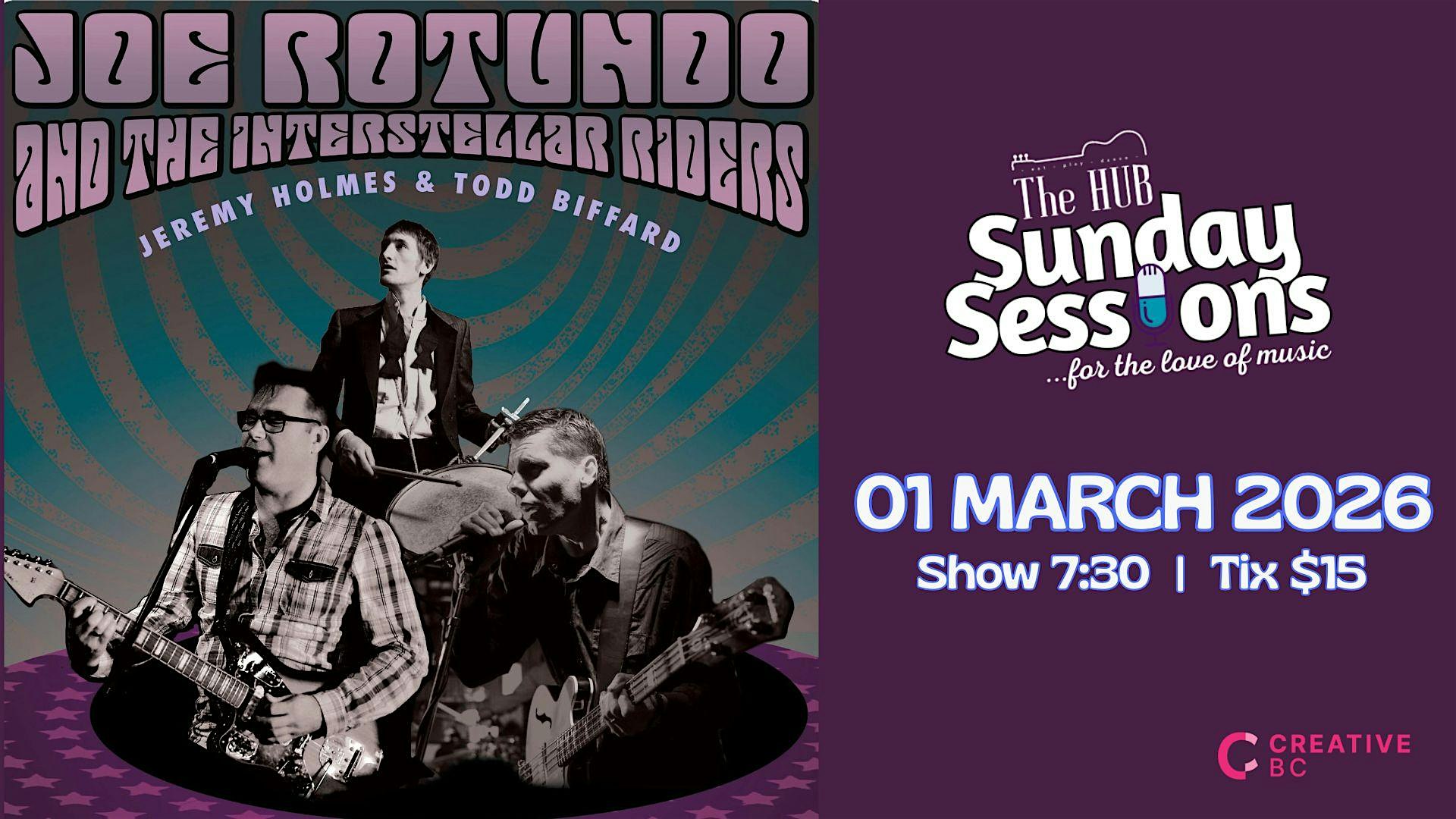 SUNDAY SESSIONS with Joe Rotundo & The Interstellar Riders @ The Hub On Mar