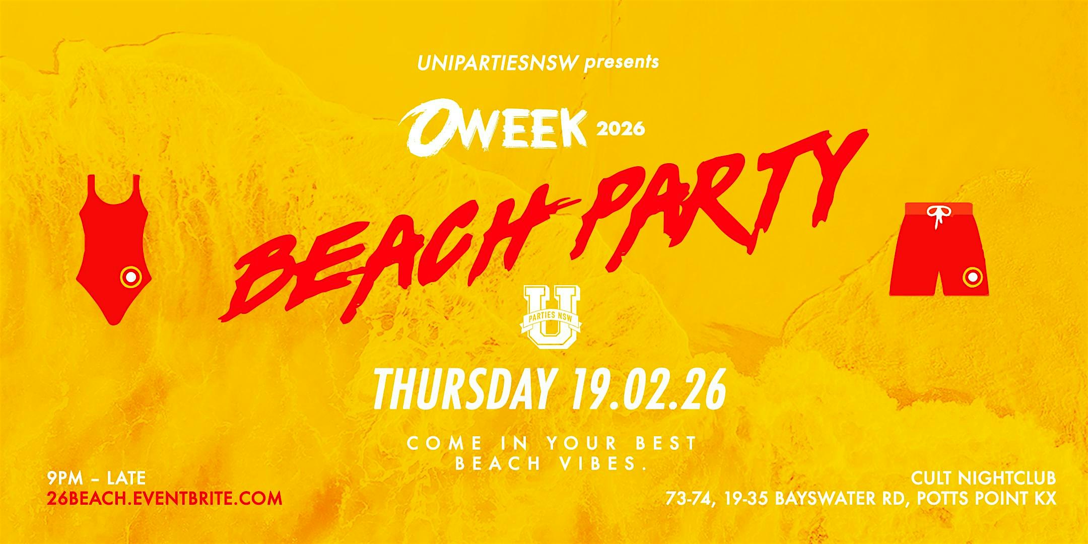 SYDNEY OWEEK 2026 BEACH PARTY