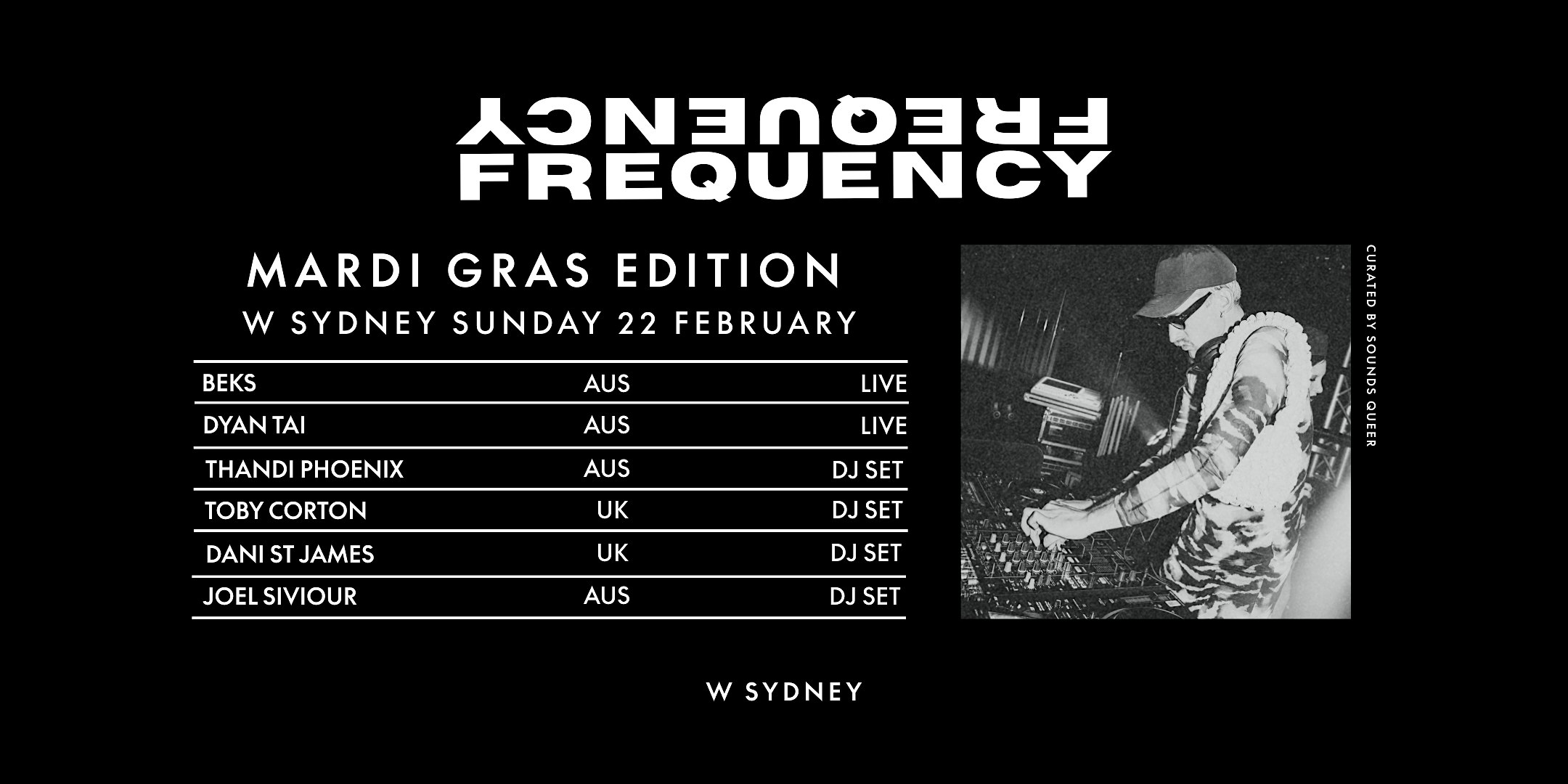 W Sydney FREQUENCY x Sounds Queer: Mardi Gras Edition