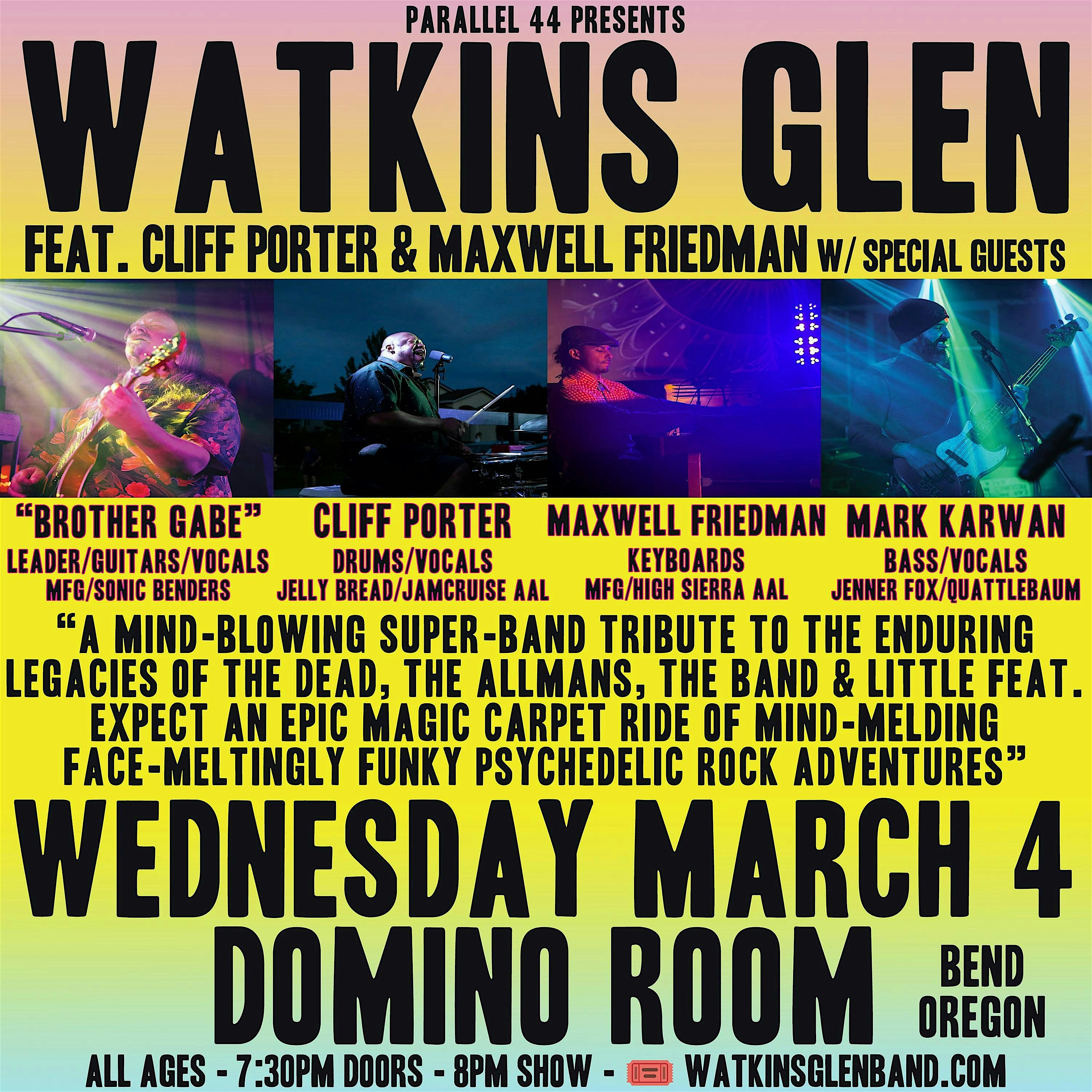 WATKINS GLEN feat. CLIFF PORTER & MAXWELL FRIEDMAN Flyer