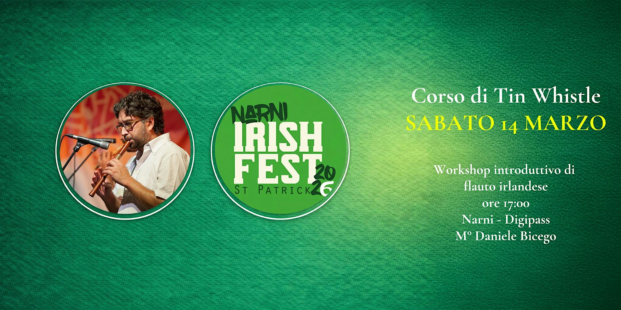 Workshop di gruppo di Tin Whistle con il M° Daniele Bicego Flyer